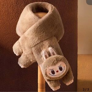 POP MART Labubu The Monsters Warm Fluffy Holiday Plush Scarf labubu